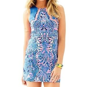lilly Pulitzer Mila shift tic tac tile dress women’s size 2 pink blue